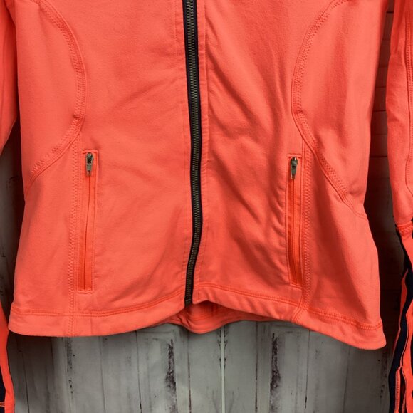 Lululemon Stride Jacket Neon Coral Orange Define Forme Striped 6 - Picture 5 of 13